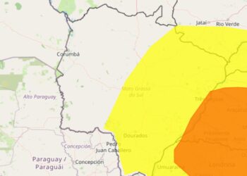 Ventos de 100 km/h e granizo: 67 cidades de MS estão sob alerta de temporal